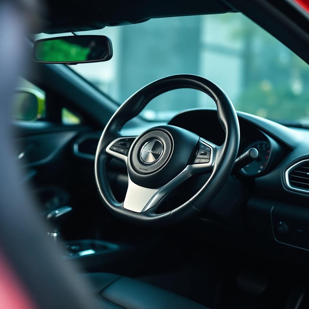 Detailed dashboard and steering wheel